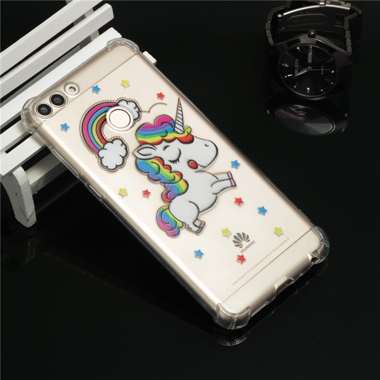 Patterned TPU Cellphone Case Accessory for Huawei P Smart / Huawei Enjoy 7S - Unicorn-6