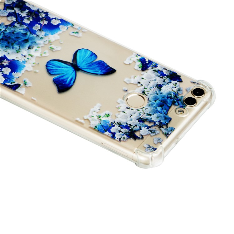 Patterned Soft TPU Cellphone Casing for Huawei P Smart / Huawei Enjoy 7S - Butterfly and Flower-4