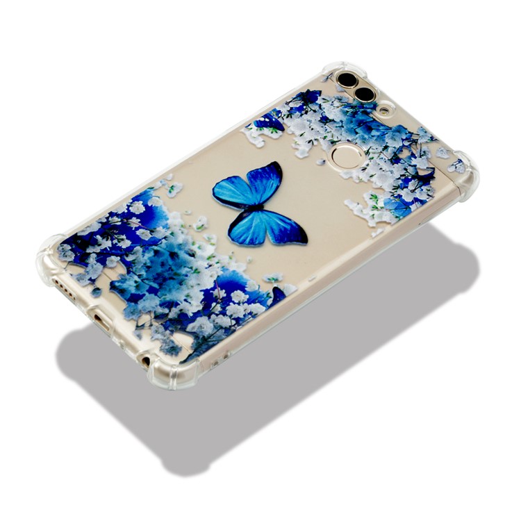 Patterned Soft TPU Cellphone Casing for Huawei P Smart / Huawei Enjoy 7S - Butterfly and Flower-5
