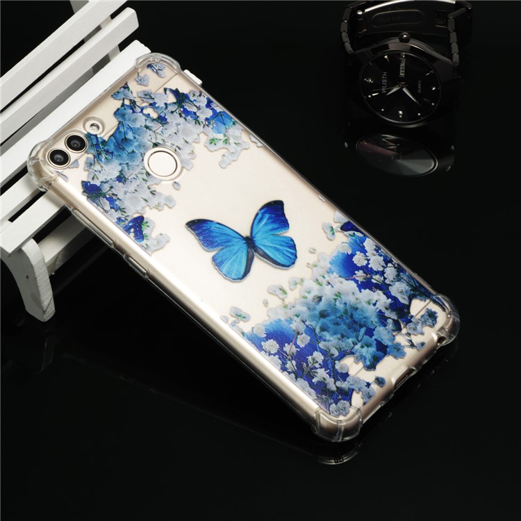 Patterned Soft TPU Cellphone Casing for Huawei P Smart / Huawei Enjoy 7S - Butterfly and Flower-6