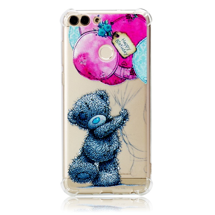 Patterned TPU Phone Ultra Thin Casing for Huawei P Smart / Huawei Enjoy 7S - Bear and Balloon-2