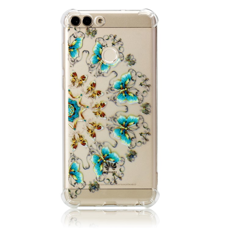Pattern Printing Flexible TPU Cellphone Cover for Huawei P Smart / Huawei Enjoy 7S - Butterflies-2