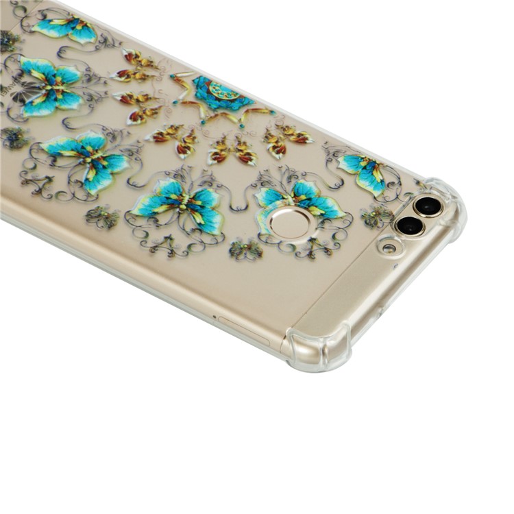 Pattern Printing Flexible TPU Cellphone Cover for Huawei P Smart / Huawei Enjoy 7S - Butterflies-4