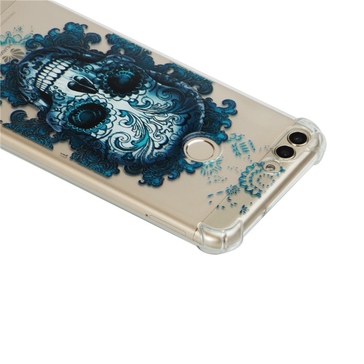 Patterned TPU Flexible Mobile Case for Huawei P Smart / Huawei Enjoy 7S - Skull-4