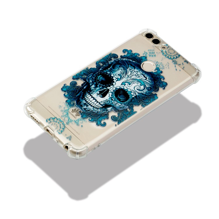 Patterned TPU Flexible Mobile Case for Huawei P Smart / Huawei Enjoy 7S - Skull-5