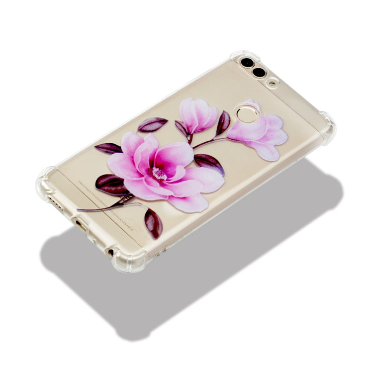 For Huawei P Smart / Huawei Enjoy 7S Patterned TPU Phone Featherweight Casing - Vivid Flower-4