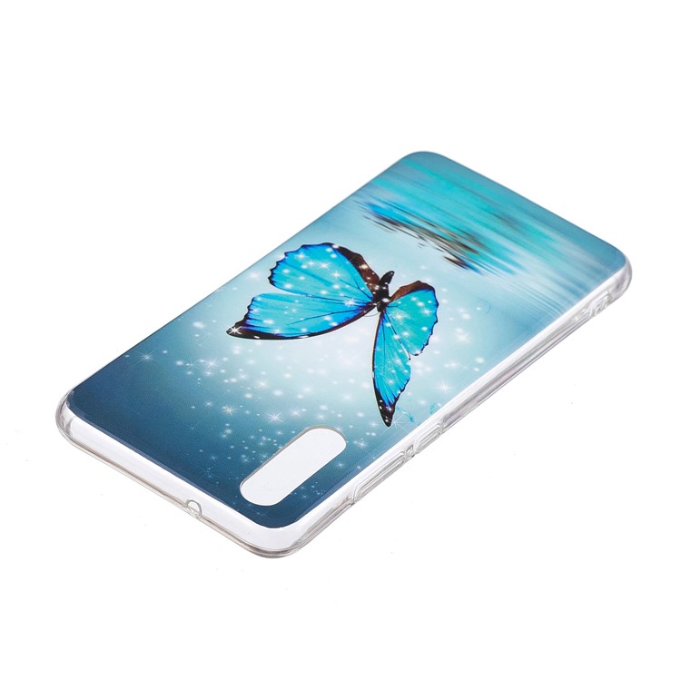Luminous IMD Patterned Soft TPU Gel Case for Huawei P20 - Blue Butterfly-4