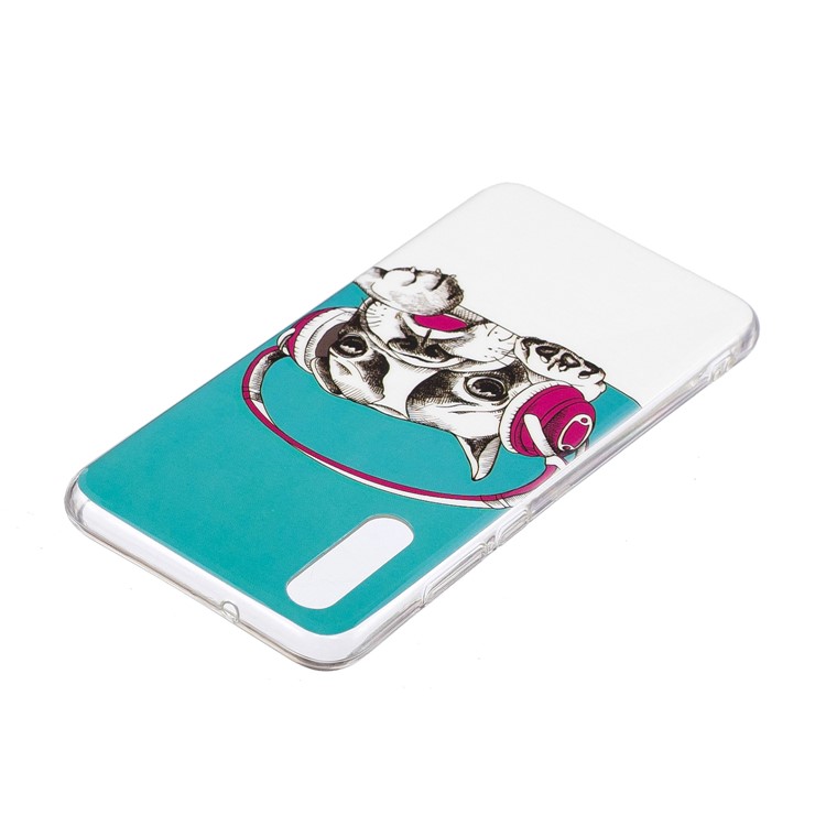 Luminous IMD Patterned Soft TPU Gel Cover for Huawei P20 - Dog Wearing Headphone-4