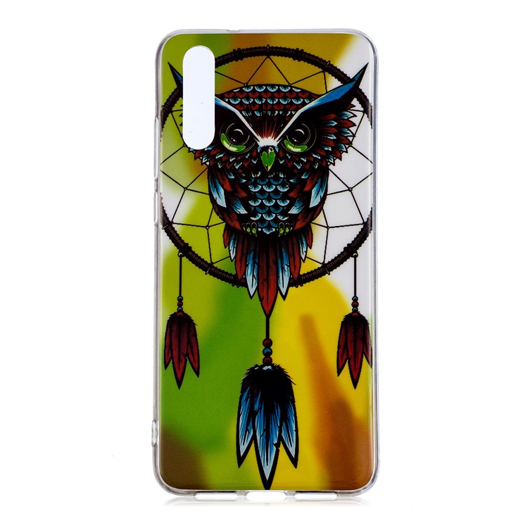 Luminous IMD Patterned Soft TPU Gel Shell for Huawei P20 - Owl Dream Catcher-1