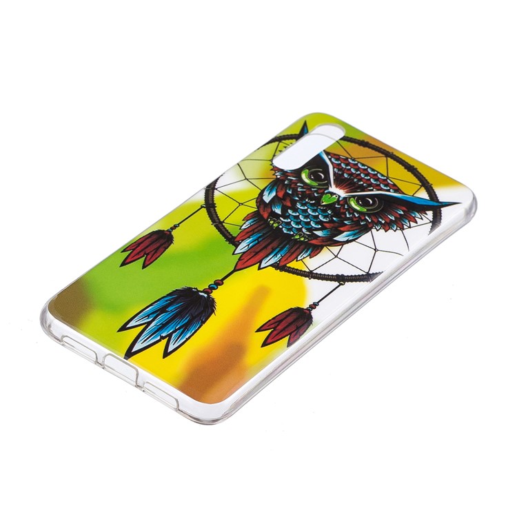 Luminous IMD Patterned Soft TPU Gel Shell for Huawei P20 - Owl Dream Catcher-2