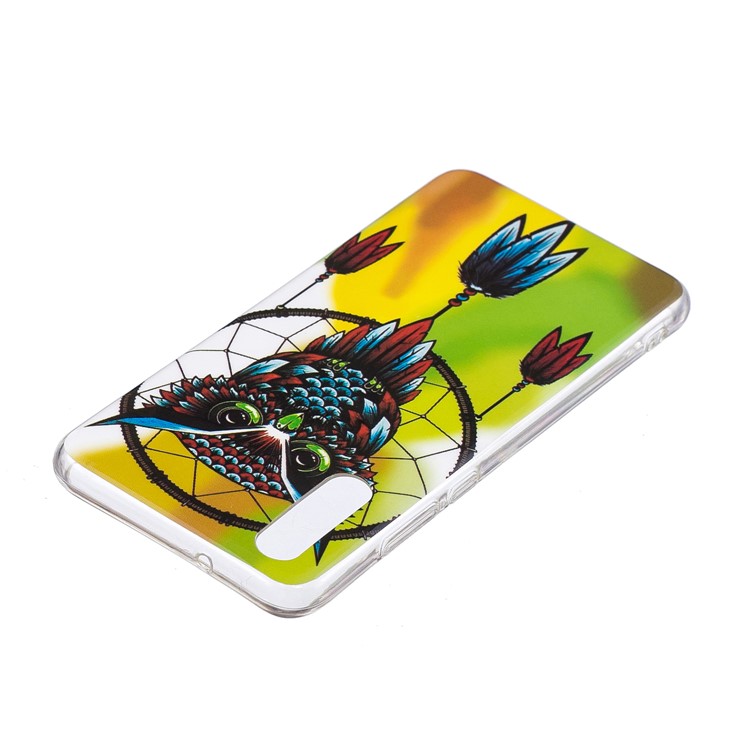 Luminous IMD Patterned Soft TPU Gel Shell for Huawei P20 - Owl Dream Catcher-3