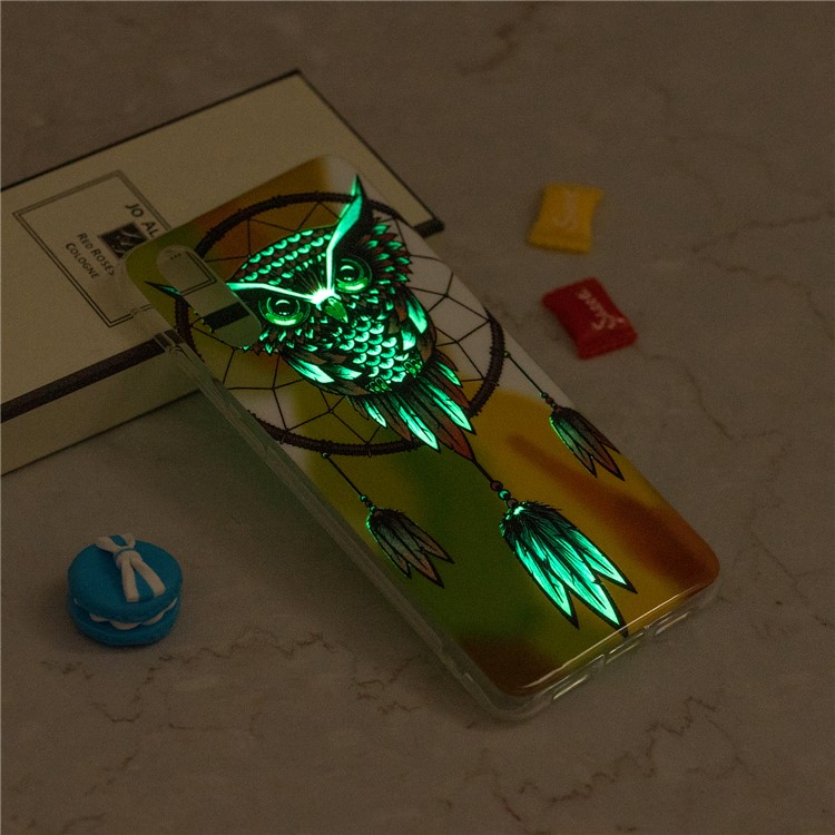 Luminous IMD Patterned Soft TPU Gel Shell for Huawei P20 - Owl Dream Catcher-6