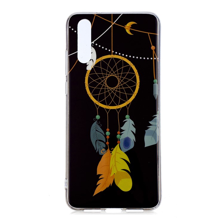 Luminous IMD Patterned Soft TPU Phone Case for Huawei P20 - Dream Catcher Feather-1