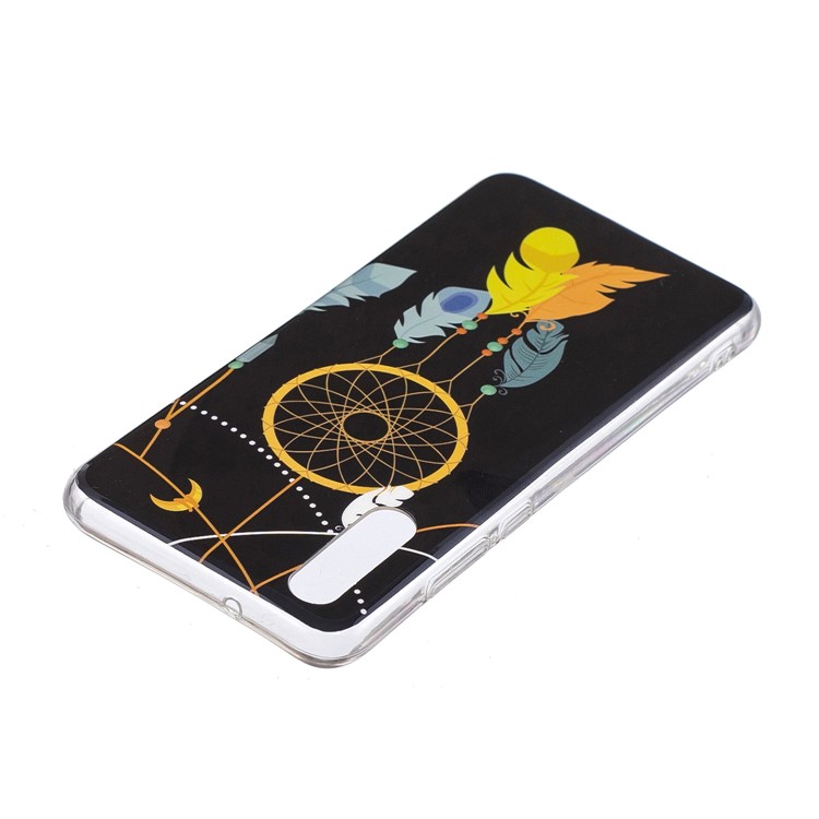Luminous IMD Patterned Soft TPU Phone Case for Huawei P20 - Dream Catcher Feather-3
