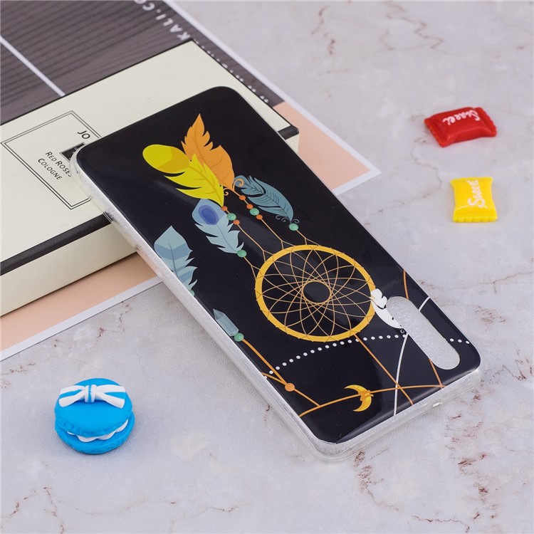 Luminous IMD Patterned Soft TPU Phone Case for Huawei P20 - Dream Catcher Feather-5