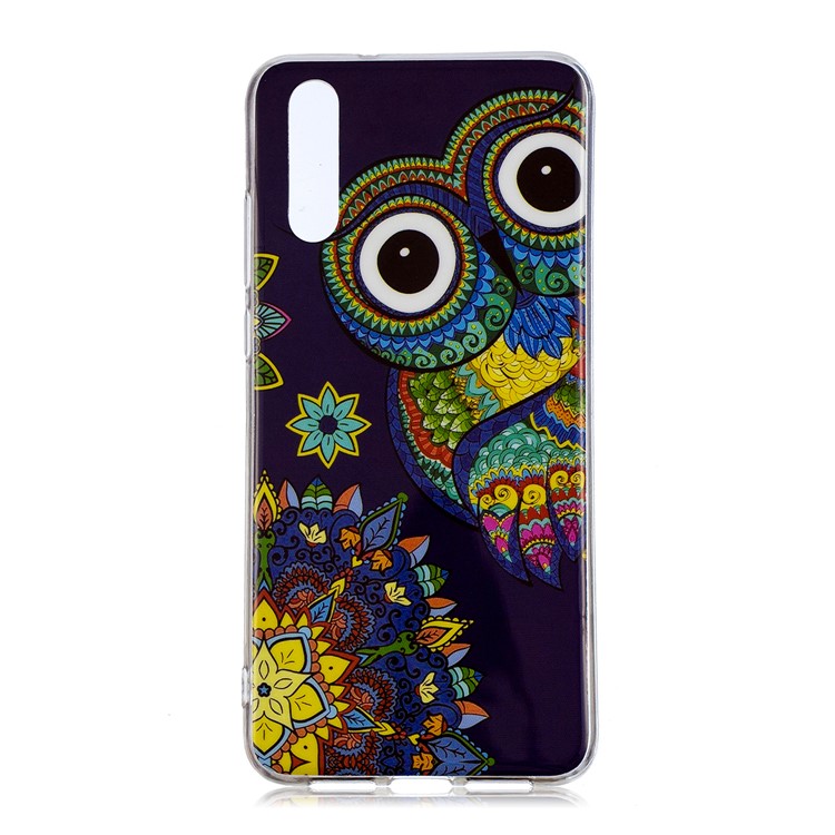 Luminous IMD Patterned Soft TPU Phone Shell for Huawei P20 - Colorized Owl-1