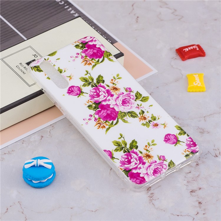 Luminous IMD Patterned Soft TPU Mobile Case for Huawei P20 - Blooming Flower-4