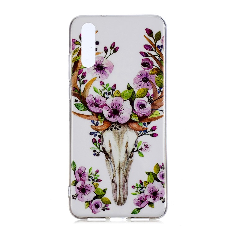 Luminous IMD Patterned Soft TPU Mobile Cover for Huawei P20 - Flowered Elk-1