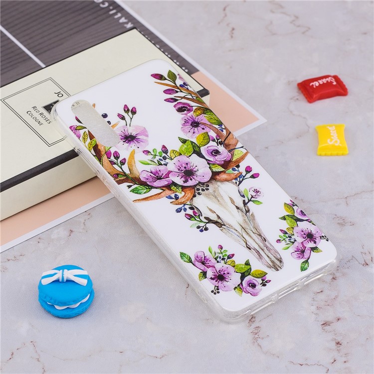 Luminous IMD Patterned Soft TPU Mobile Cover for Huawei P20 - Flowered Elk-4