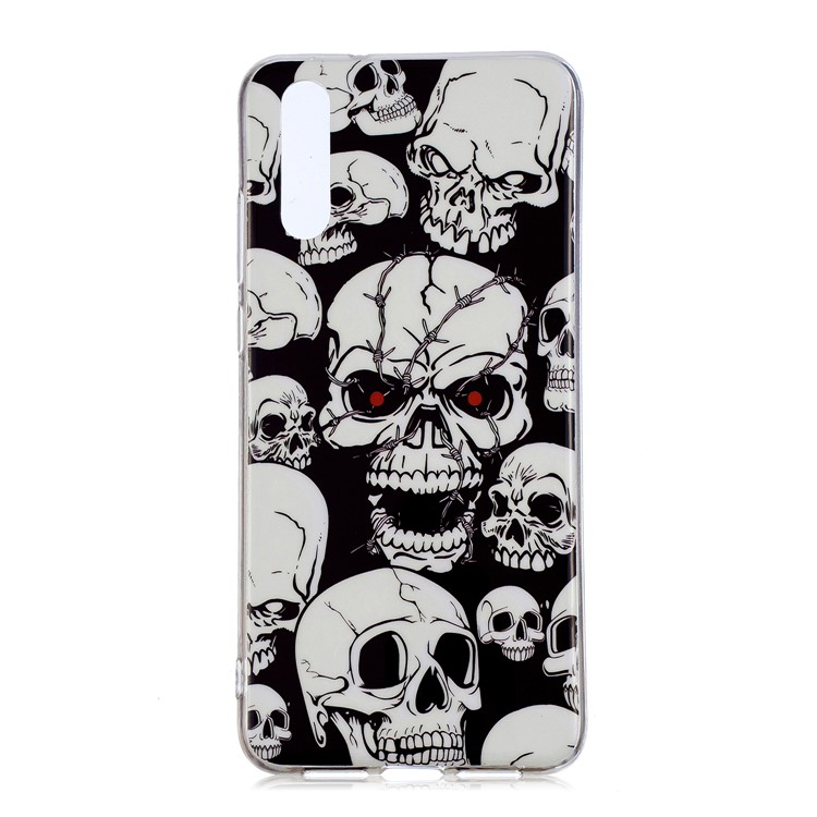 Luminous IMD Patterned Soft TPU Mobile Shell for Huawei P20 - Skulls-1