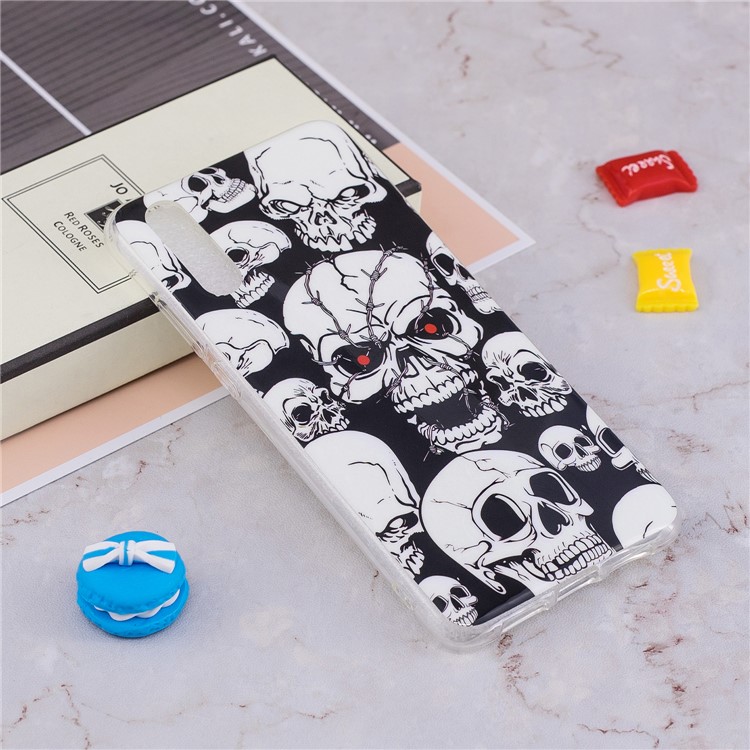Luminous IMD Patterned Soft TPU Mobile Shell for Huawei P20 - Skulls-4