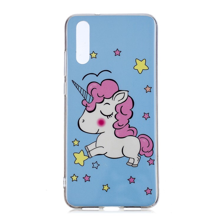 Luminous IMD Patterned Soft TPU Case Accessory for Huawei P20 - Shy Unicorn-1