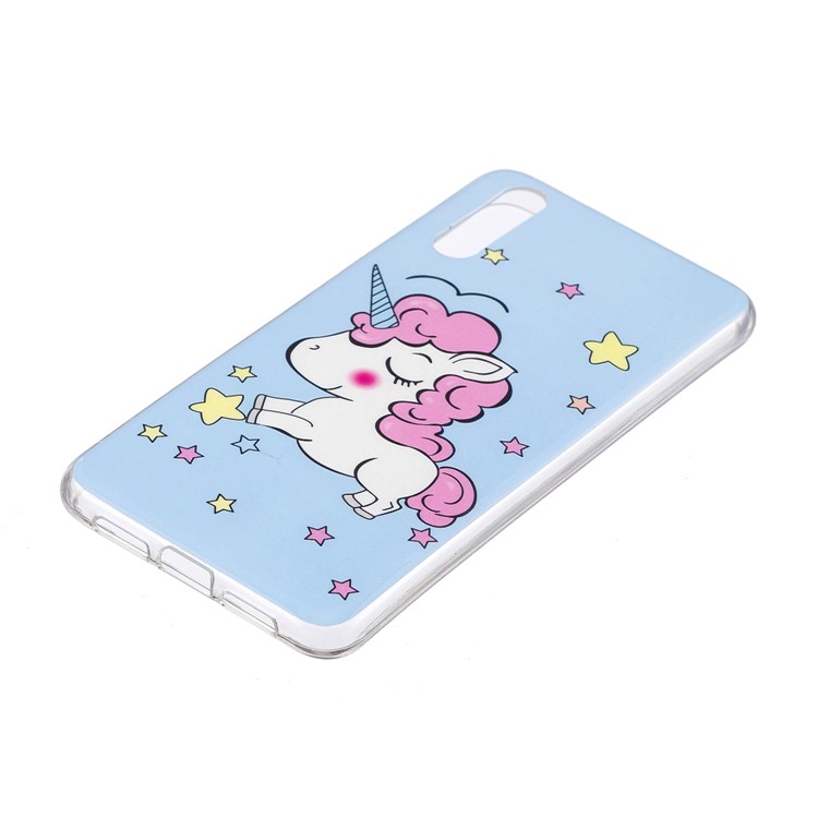 Luminous IMD Patterned Soft TPU Case Accessory for Huawei P20 - Shy Unicorn-2