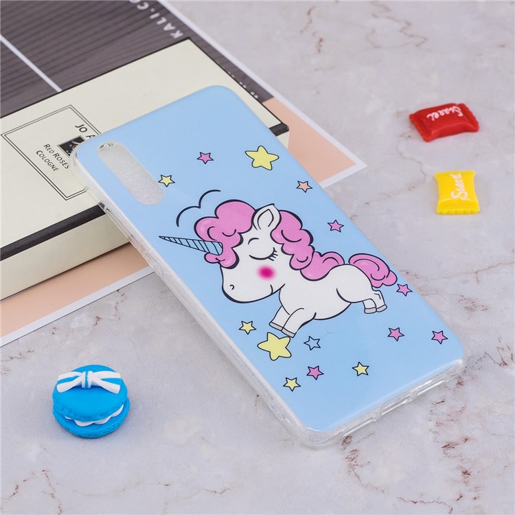 Luminous IMD Patterned Soft TPU Case Accessory for Huawei P20 - Shy Unicorn-4
