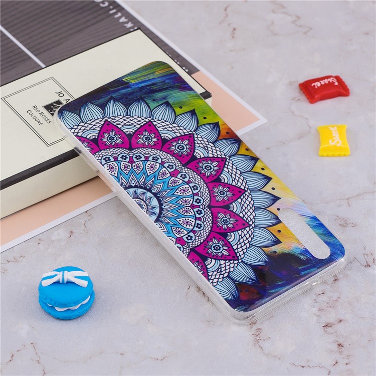 Étui de Couverture de Téléphone Portable à Motifs Lumineux à Motifs IMD Pour Huawei P20 - Fleur de Mandala