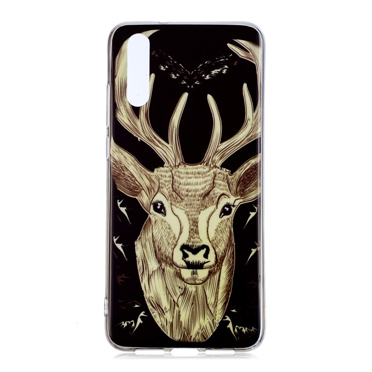 Luminosa IMD Modelado Carcasa De Teléfono Móvil TPU Suave Para Huawei P20 - Alce-1