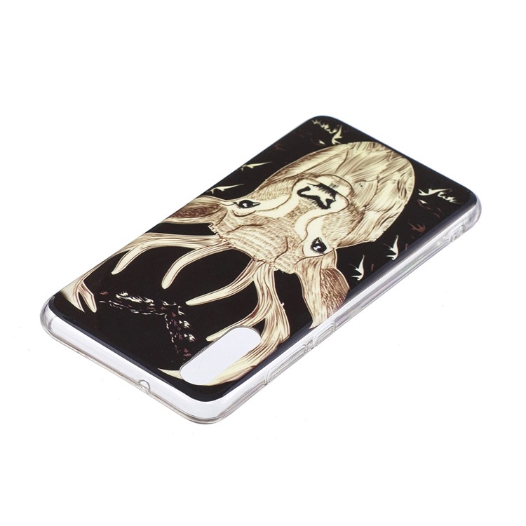 Luminosa IMD Modelado Carcasa De Teléfono Móvil TPU Suave Para Huawei P20 - Alce-3
