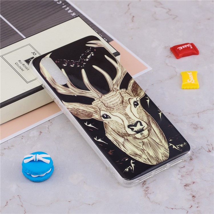 Luminosa IMD Modelado Carcasa De Teléfono Móvil TPU Suave Para Huawei P20 - Alce-4