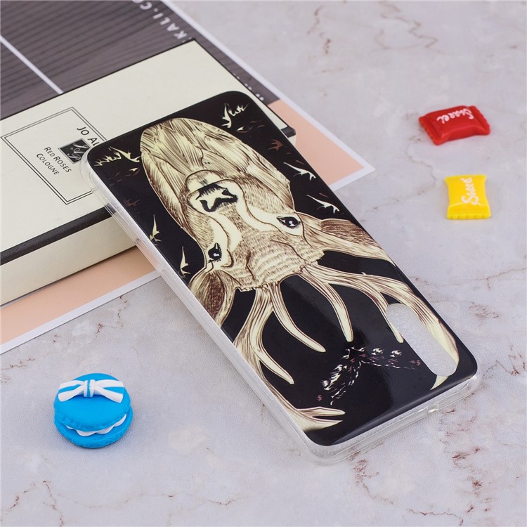 Luminosa IMD Modelado Carcasa De Teléfono Móvil TPU Suave Para Huawei P20 - Alce-5