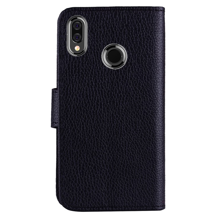 Litchi Grain PU Leather Stand Wallet Phone Case for Huawei P20 Lite/Nova 3e - Black-4