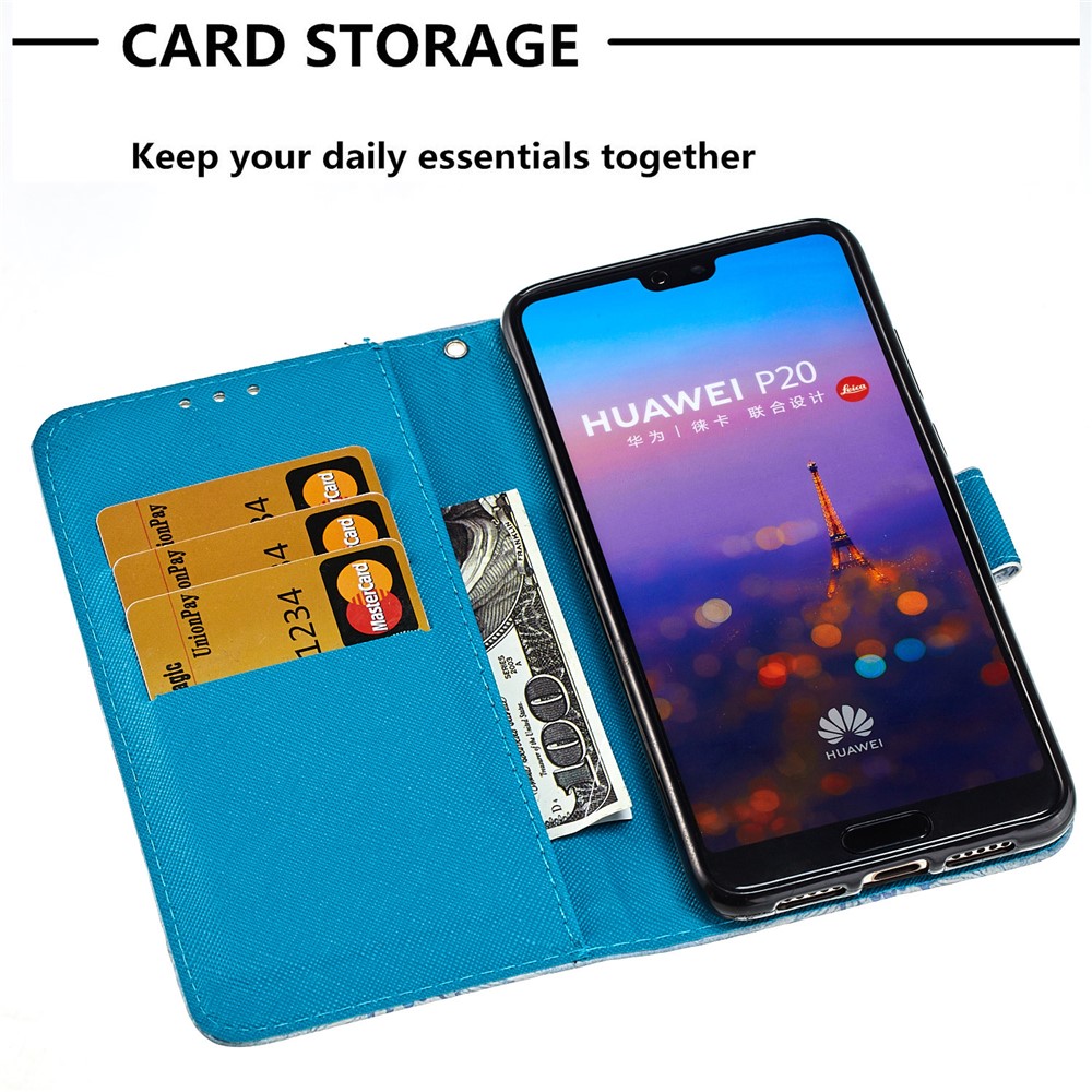 Pattern Printing PU Leather Magnetic Wallet Cell Phone Cover for Huawei P20 - Cool Skull-5