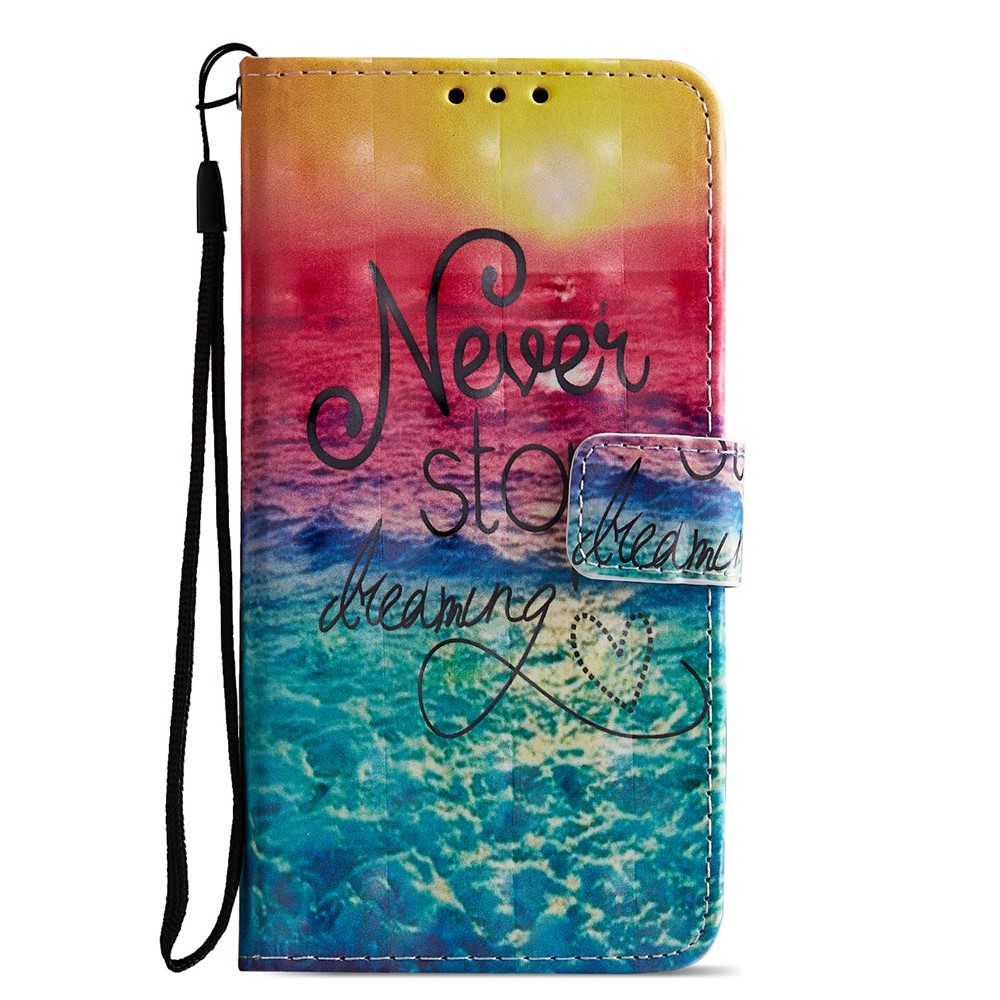 Pattern Printing PU Leather Protection Mobile Phone Shell for Huawei P20 - Never Stop Dreaming-2