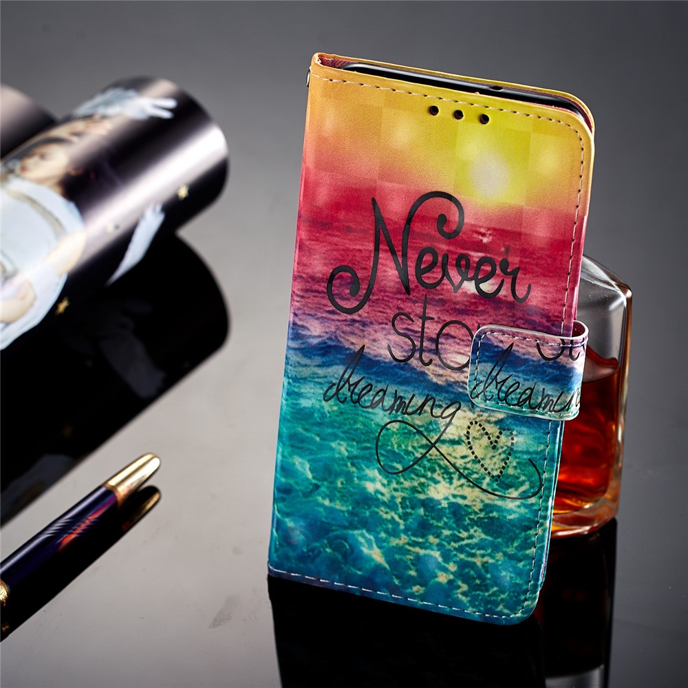 Pattern Printing PU Leather Protection Mobile Phone Shell for Huawei P20 - Never Stop Dreaming-7