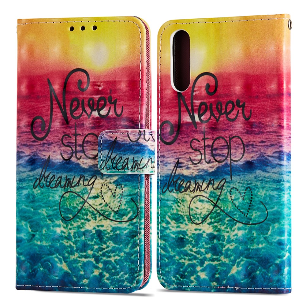 Pattern Printing PU Leather Protection Mobile Phone Shell for Huawei P20 - Never Stop Dreaming-8