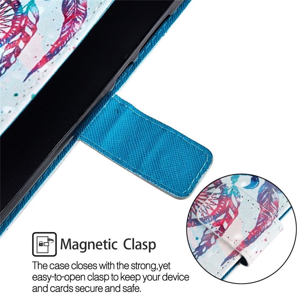 Schetto Coperchio Coperchio Coperchio di Motore Folio Flip Flip Coperche Per Huawei P20 - Feather Dream Catcher