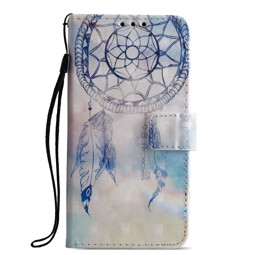 Pattern Printing Magnetic Leather Wallet Case Cover Shell for Huawei P20 - Dream Catcher-2