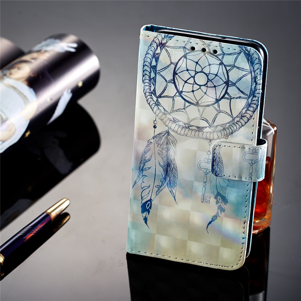 Pattern Printing Magnetic Leather Wallet Case Cover Shell for Huawei P20 - Dream Catcher-7