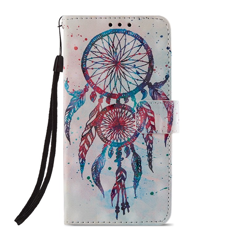 For Huawei P20 Lite / Nova 3e (China) Pattern Printing Leather Stand Magnetic Case - Colorful Dream Catcher-2