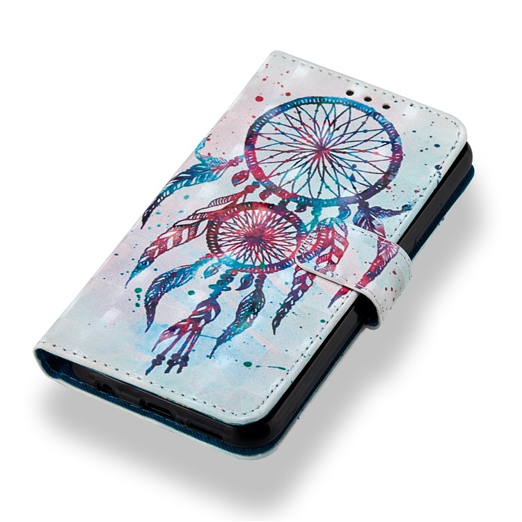 For Huawei P20 Lite / Nova 3e (China) Pattern Printing Leather Stand Magnetic Case - Colorful Dream Catcher-4