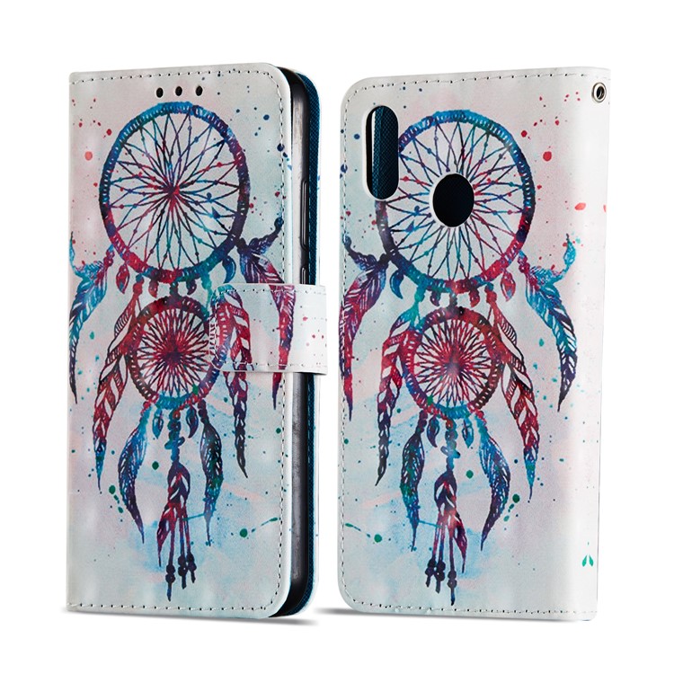 For Huawei P20 Lite / Nova 3e (China) Pattern Printing Leather Stand Magnetic Case - Colorful Dream Catcher-7