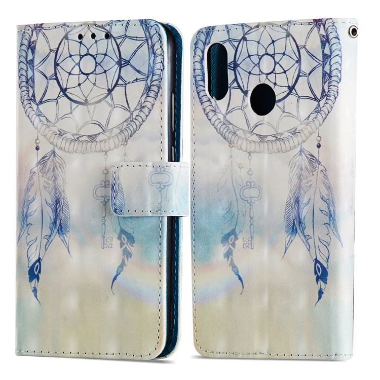 Para Huawei P20 Lite / Nova 3e (china) Estampado De Patrones De Cuero Soporte Magnético Cubierta - Atrapasueños-8