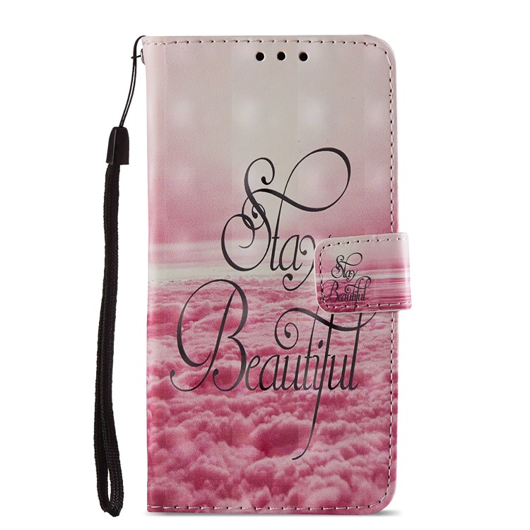 For Huawei P20 Lite / Nova 3e (China) Pattern Printing Leather Stand Magnetic Phone Casing - Stay Beautiful-2