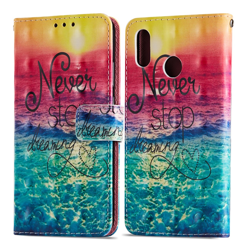 Para Huawei P20 Lite / Nova 3e (china) Estampado De Patrones De Cuero Soporte Magnético Teléfono Móvil - Nunca Dejes De Aprender-8