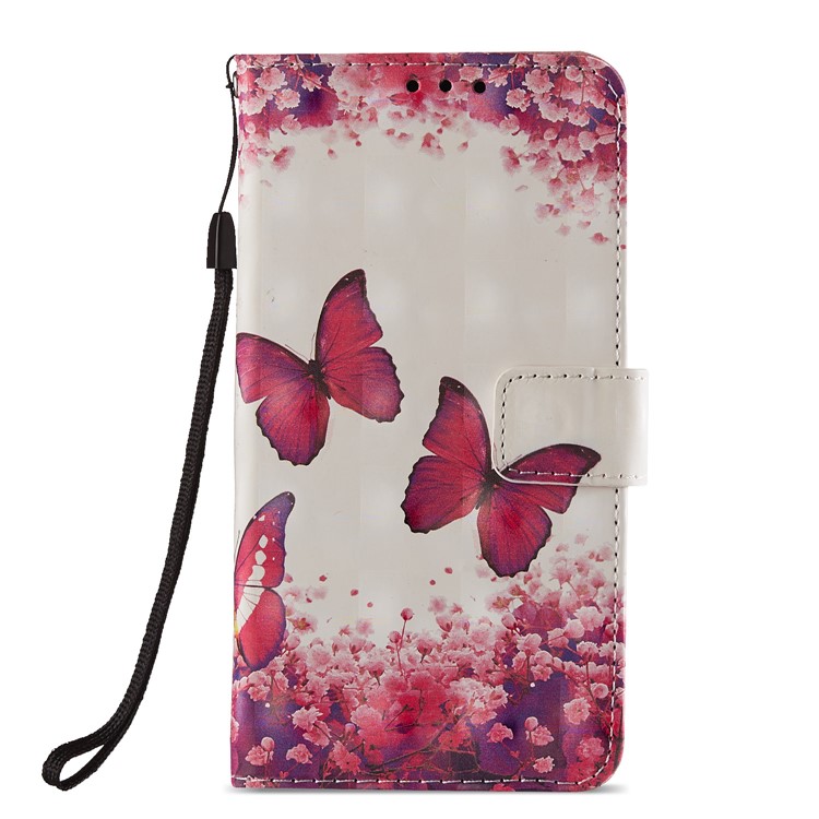 For Huawei P20 Lite / Nova 3e (China) Pattern Printing Leather Stand Magnetic Accessory Casing - Beautiful Butterfly-2