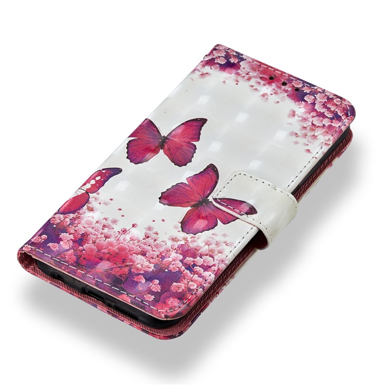 For Huawei P20 Lite / Nova 3e (China) Pattern Printing Leather Stand Magnetic Accessory Casing - Beautiful Butterfly-4