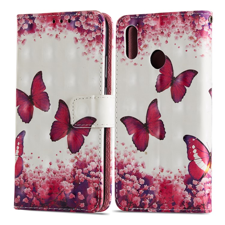 For Huawei P20 Lite / Nova 3e (China) Pattern Printing Leather Stand Magnetic Accessory Casing - Beautiful Butterfly-8